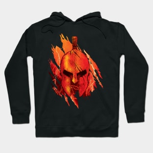 Spartan Warrior Helmet Red Hoodie